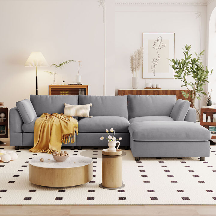 Merax Upholstery Convertible Sectional Sofa