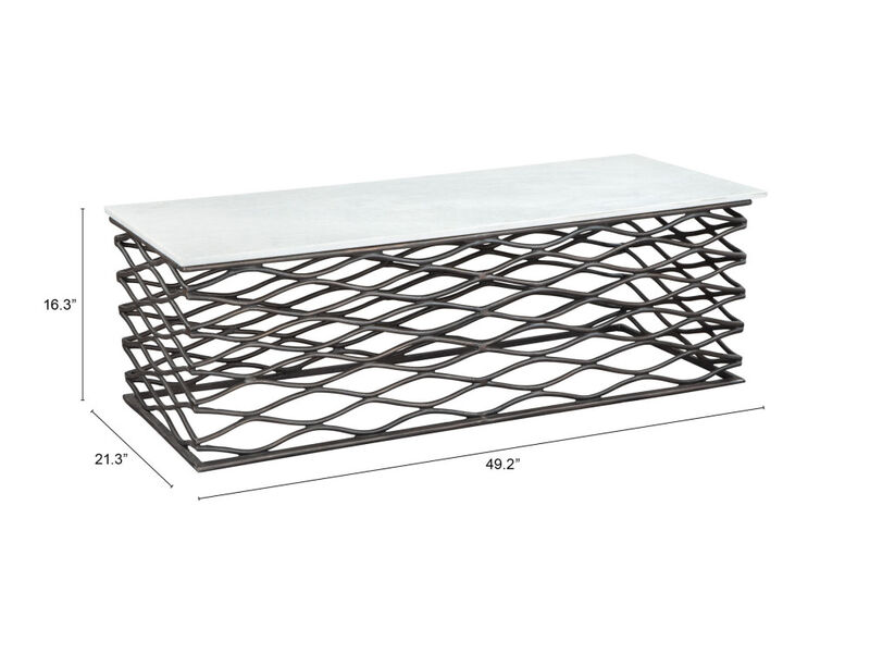 Duchess Coffee Table White & Antique Bronze