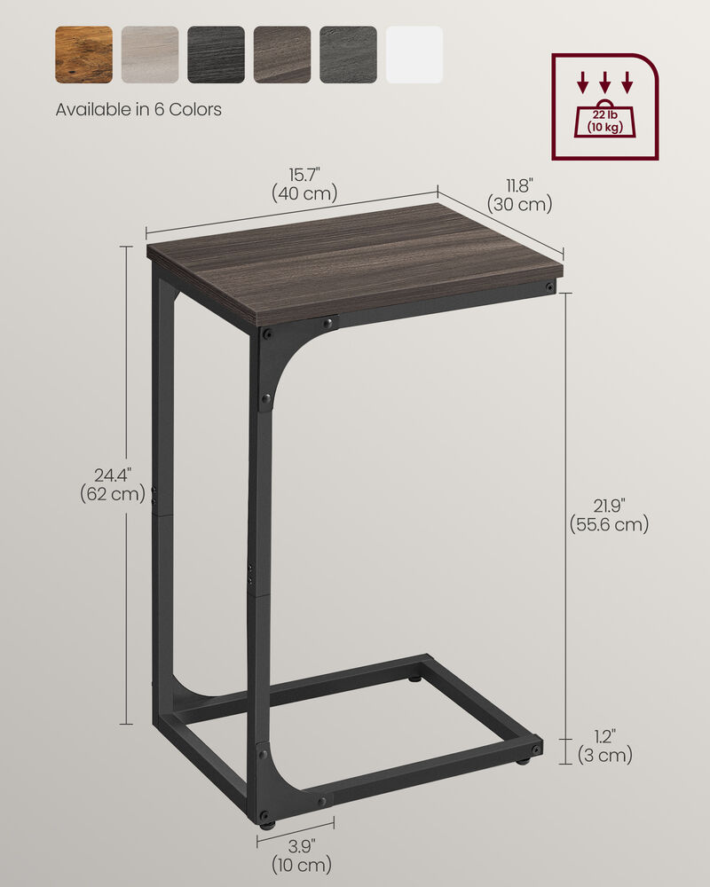 C-Shaped End Table Contemporary Design with Sleek and Versatile Functionality