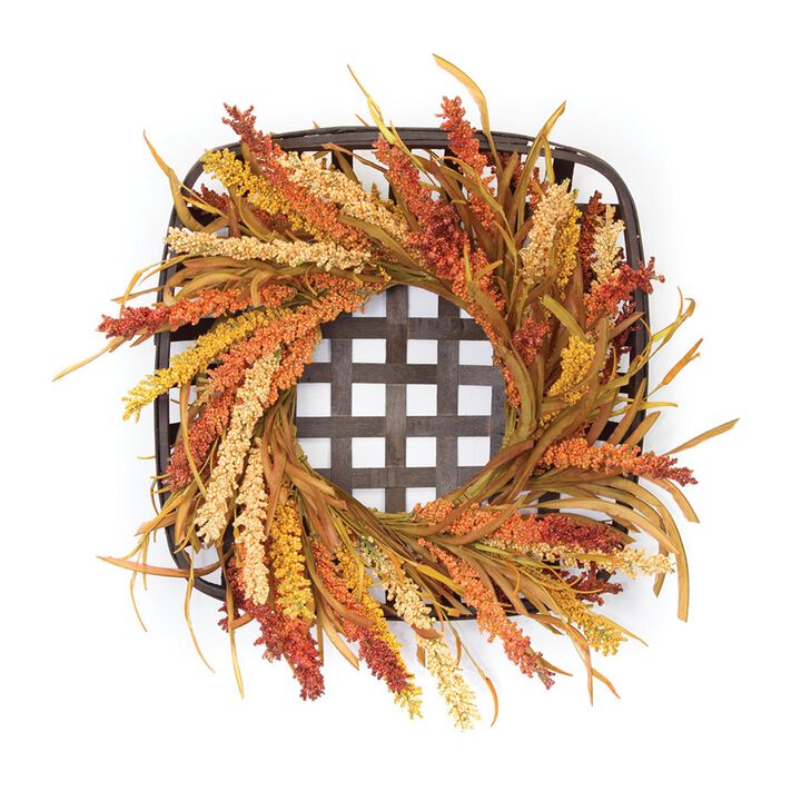 Wreath and Wicker Wall Décor – Charming Home Décor Accent for Indoor and Outdoor Spaces