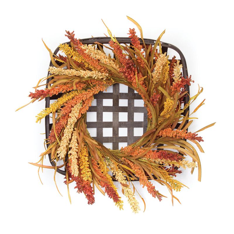 Wreath and Wicker Wall Décor – Charming Home Décor Accent for Indoor and Outdoor Spaces