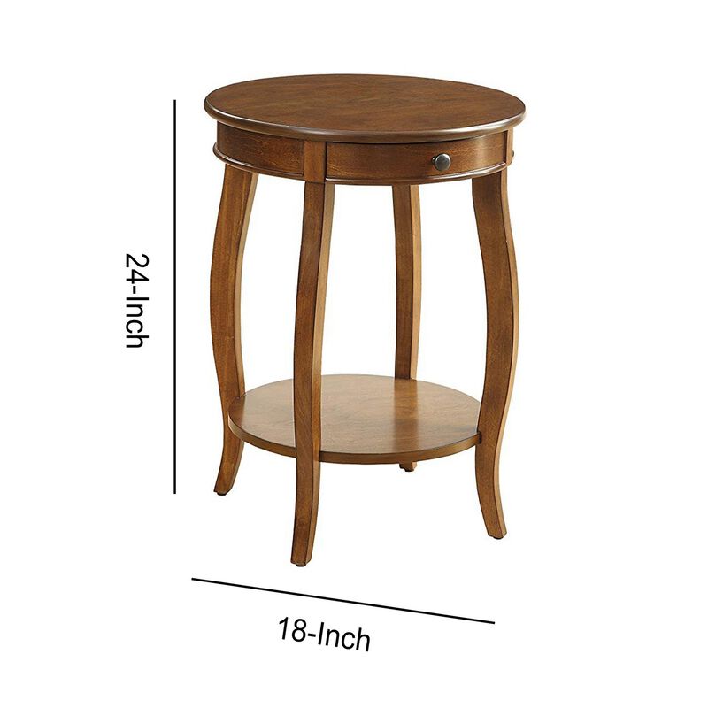 Alysa End Table, Walnut-Benzara