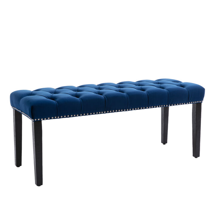 Stylish Tufted Velvet Cushion Shoe Bench for Entryway, Bedroom, Living Room