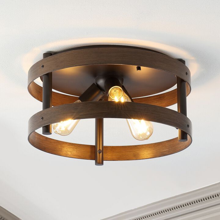 Cooper 3-Light Farmhouse Industrial Iron LED Flush Mount