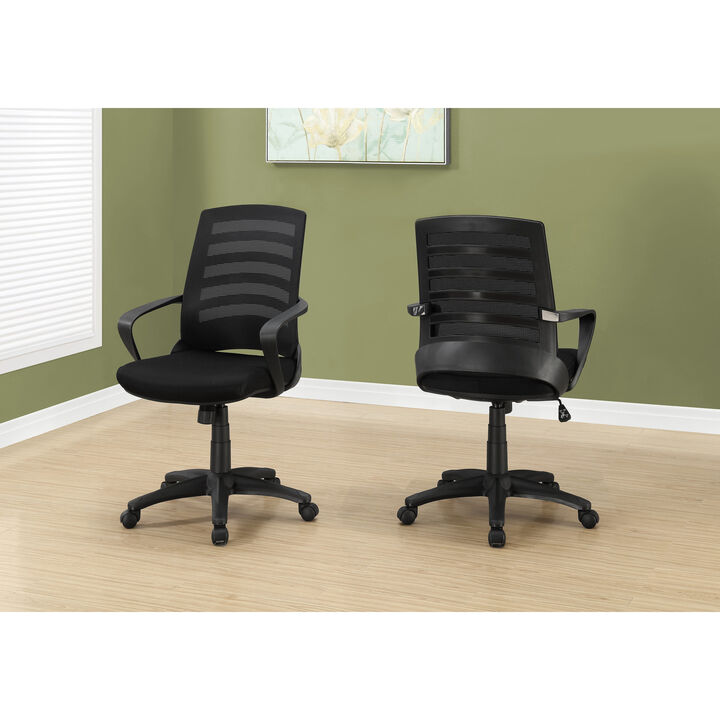 Monarch Specialties I 7224 Office Chair, Adjustable Height, Swivel, Ergonomic, Armrests, Computer Desk, Work, Metal, Mesh, Black, Contemporary, Modern