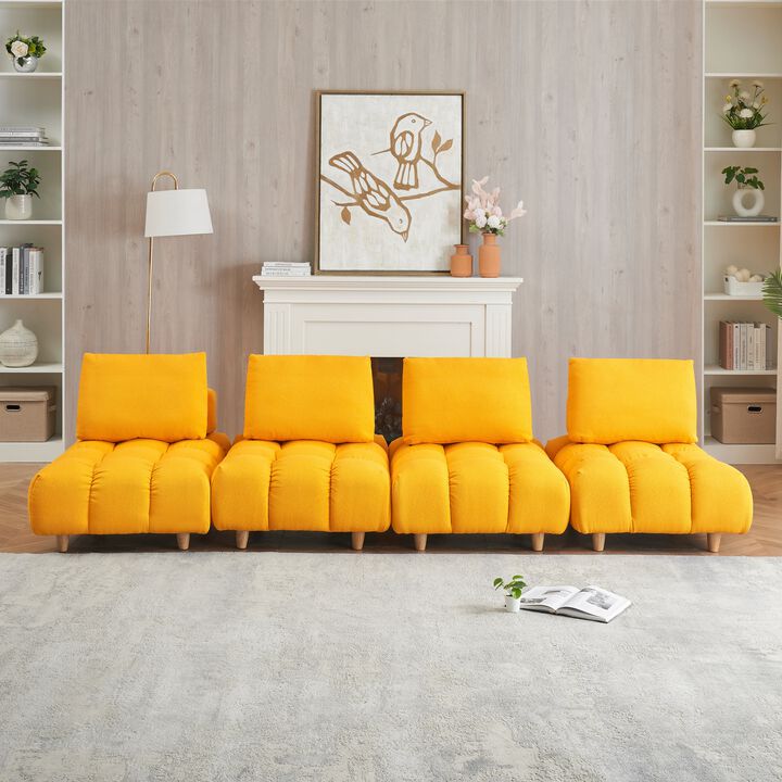 Merax 4 Seats Free Combination Teddy Fabric Sofa