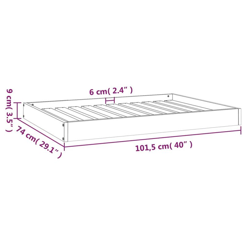 Dog Bed Honey Brown 40"x29.1"x3.5" Solid Wood Pine
