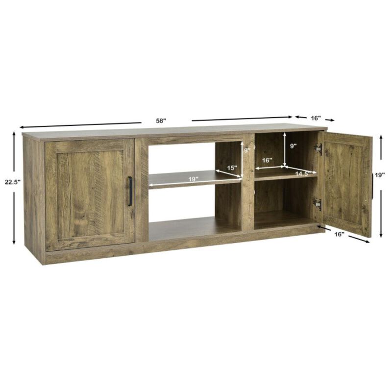 Hivvago 58 Inch TV Stand with 1500W Faux Fireplace for TVs up to 65 Inch