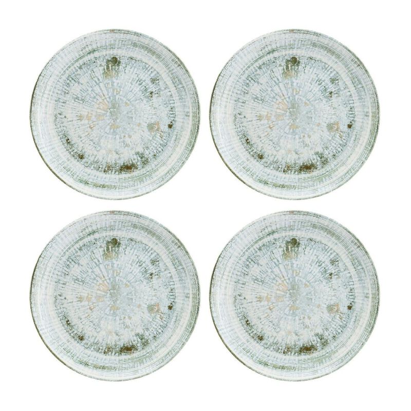Odette dia.10" Round Decorated Porcelain Plate (Set of 4)