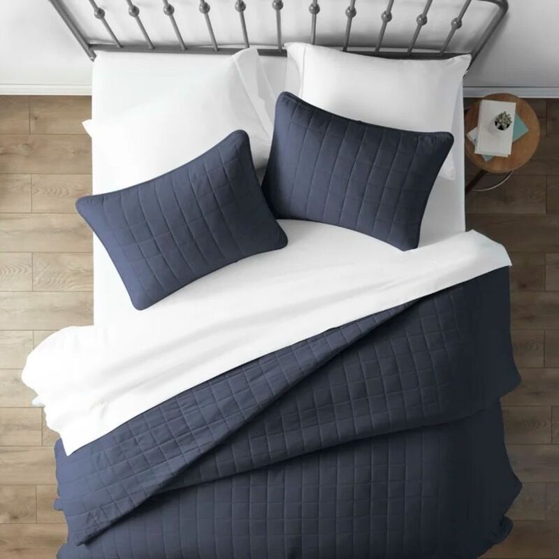 Hivvago 2 Piece Microfiber Farmhouse Coverlet Bedspread Set
