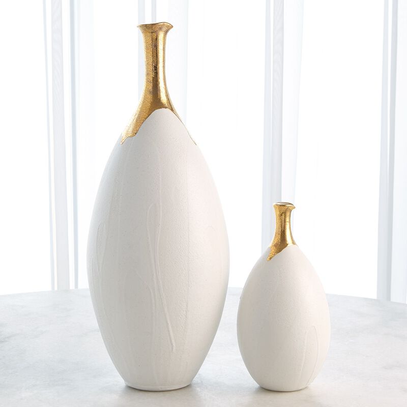 Small Dipped Golden Crackle Vase