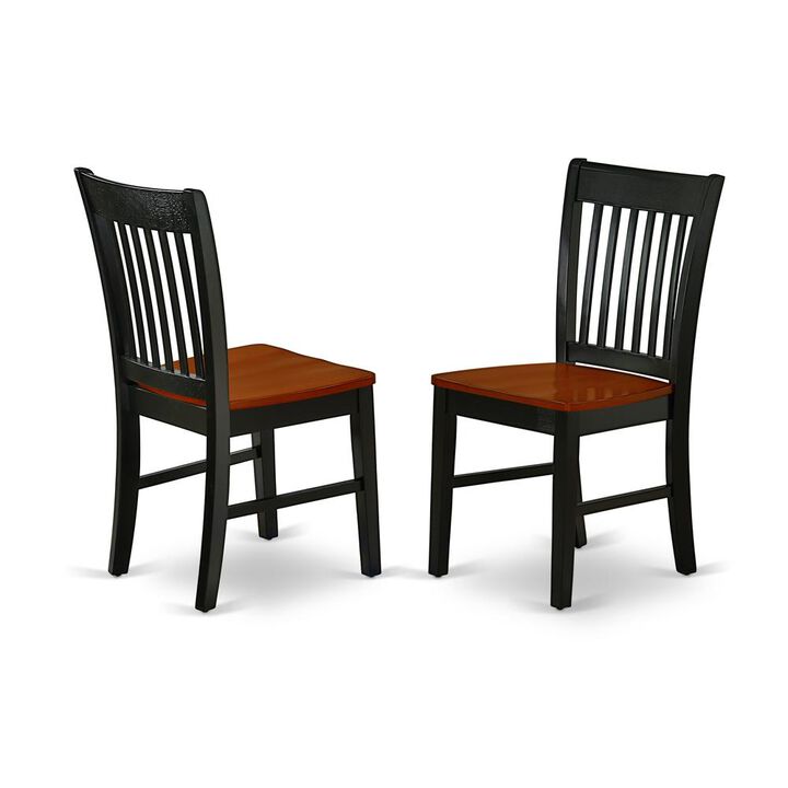 East West Furniture Dining Room Set Black & Cherry, KENO7-BCH-W