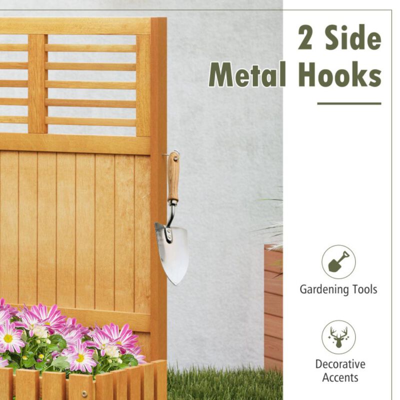 Hivvago Wooden Raised Garden Bed with Privacy Screen