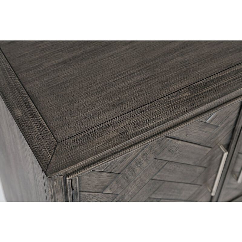 Jofran Gramercy Mid-Century Modern Chevron Two Door 40 Accent Chest