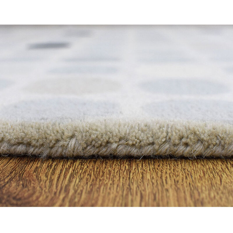 RUGSOTIC CARPETS HAND TUFTED WOOL ECO-FRIENDLY AREA RUGS  - 5'x7'6'', Rectangle Shape, Cream, Contemporary Modern Design, High Pile Handmade Anti Skid Area Rugs for Living Room, Bed Room (K03102)
