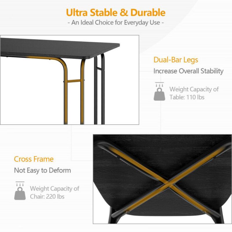 Hivvago 5 Pieces Wood Rectangular Dining Table Set