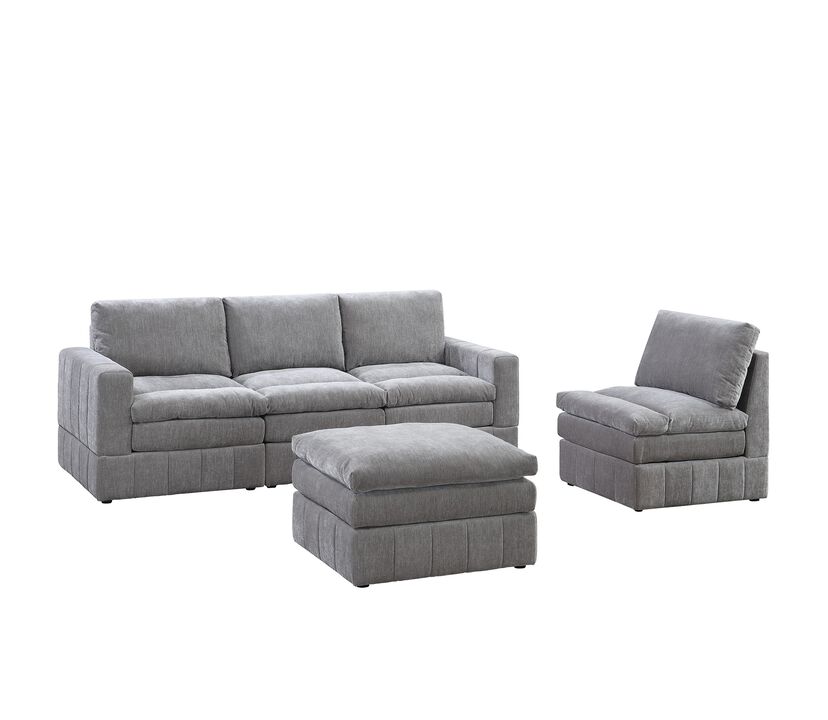 Granite modular sectional set, 5-pc contemporary