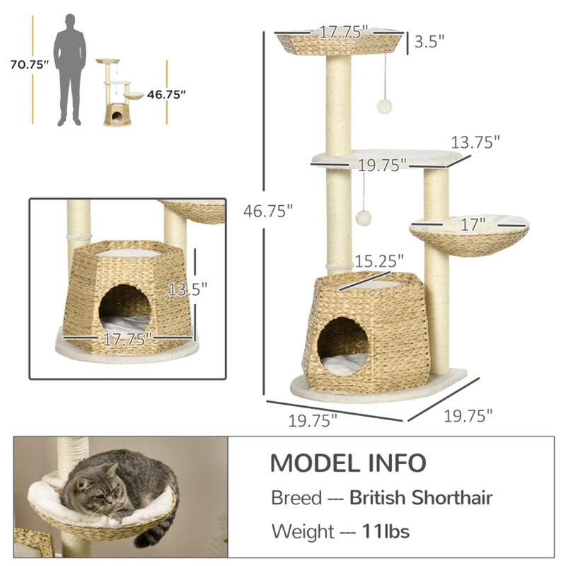 Multi-Level Cat Tree with Scratching Posts, Cozy Perches, and Hideaways for Indoor Cats