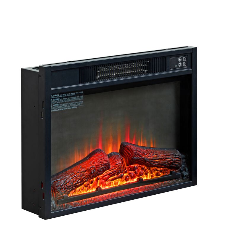 Electric Fireplace Insert with 3D Infrared Heating and Realistic Flames