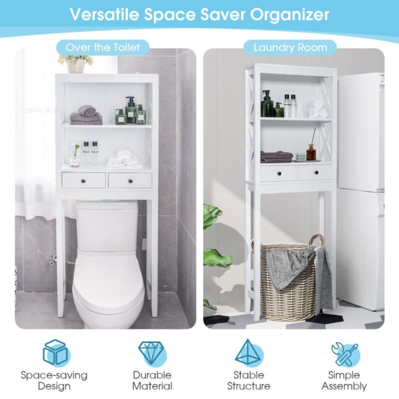 Hivvago Toilet Space Saver Bathroom Organizer Storage Shelf with Drawers
