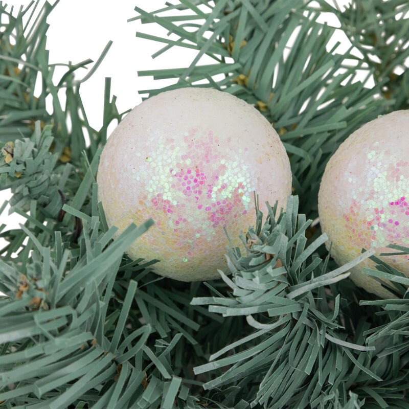 18" Decorated Pine Artificial Christmas Swag with Silver Bells