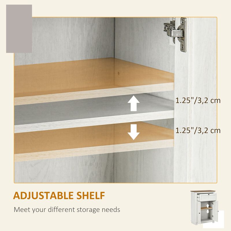White Kitchen Organizer: Farmhouse Sideboard Storage Cabinet