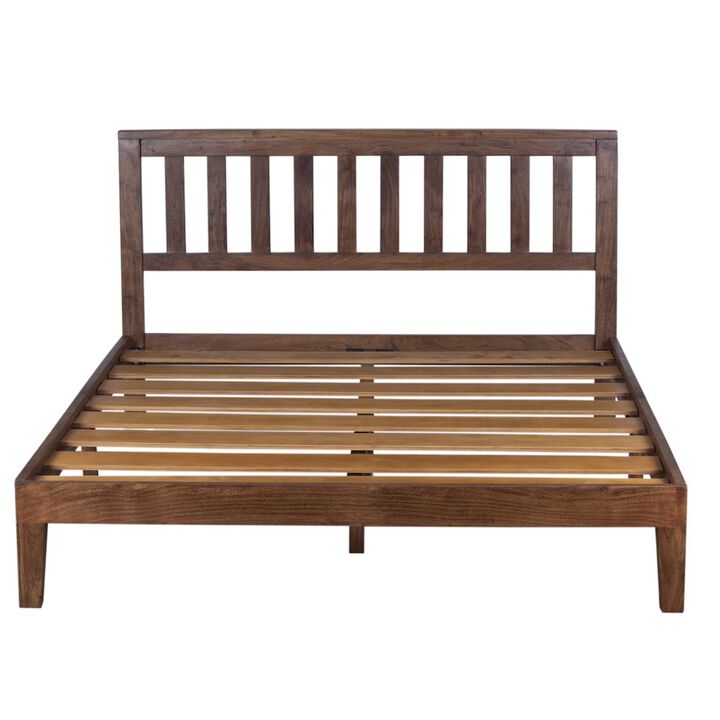 Porter Designs Dusk Solid Acacia Wood Queen Bed, Brown