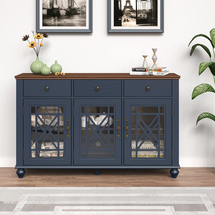 FESTIVO 55" Vintage Style Kitchen Buffet Sideboard Cabinet w/ Drawers