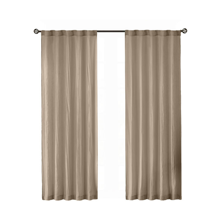 Gracie Mills Gayle Contemporary Lightweight Crushed Sheer Window Panel Pair - 42x95"