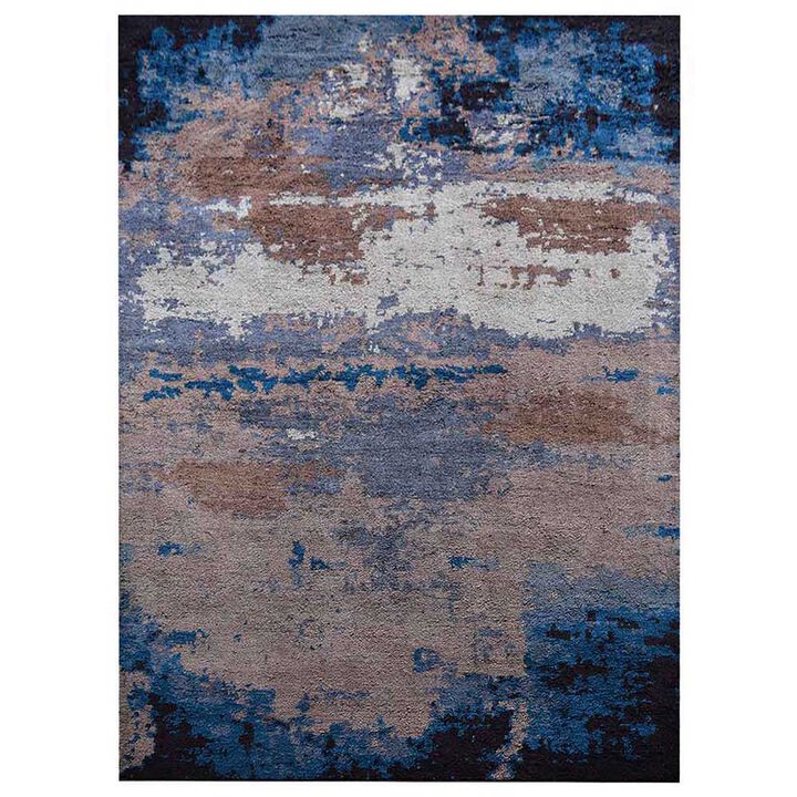 Rugsotic Carpets Hand Knotted Silk 6'x9' Area Rug Abstract Multicolor NS3305