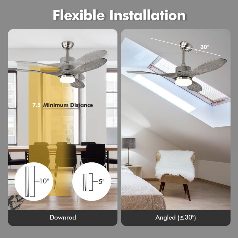 Wood Ceiling Fan with LED Lights and 6 Speed Levels