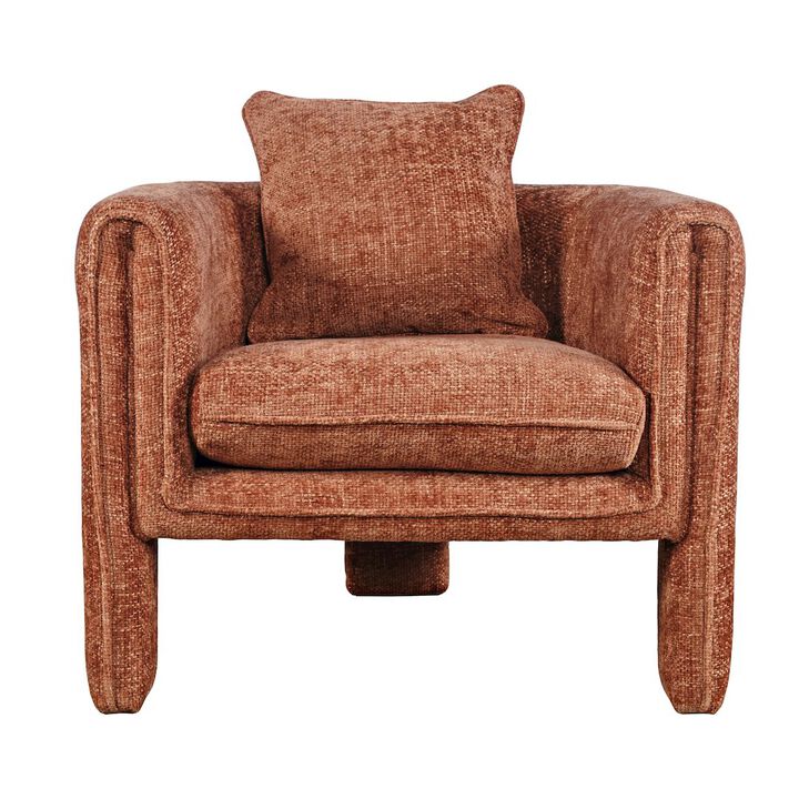 Jofran Adley Modern Upholstered Vintage Accent Armchair with Pillow