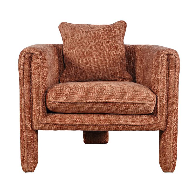 Jofran Adley Modern Upholstered Vintage Accent Armchair with Pillow