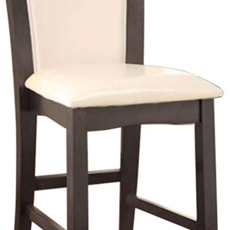 Manhattan III Contemporary Counter Height Chair With White, Gray Finish, Set of 2-Benzara