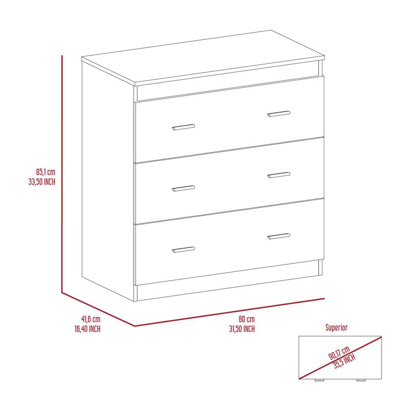 DEPOT E-SHOP Georgia 2 Piece Bedroom Set, London Armoire + Capri Three Drawer Dresser, Black