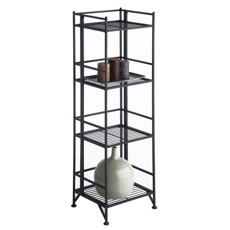 Convience Concept, Inc. Xtra Storage 4 Tier Folding Metal Shelf Black