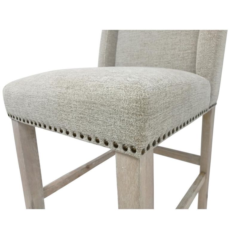 Carolina Living Upholstered 24 Counter Stool - Set of 2 - Natural Driftwood - Fawn Upholstery