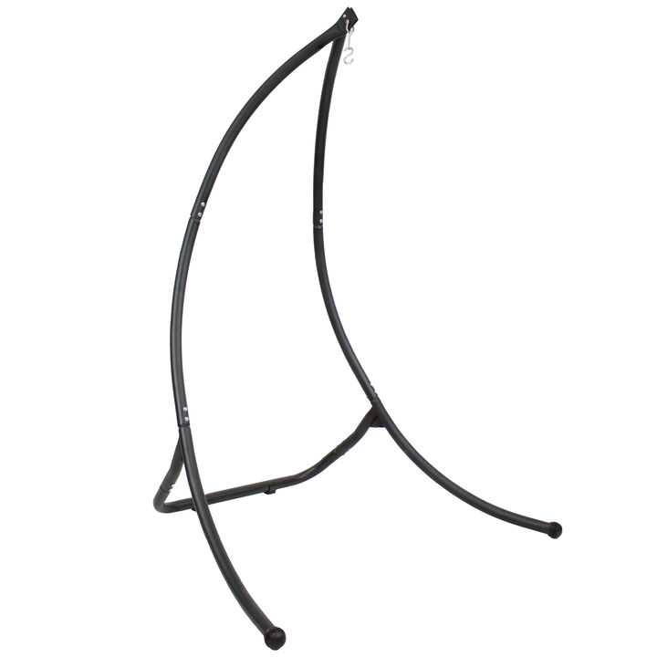 Sunnydaze Curved Steel Hanging Hammock Chair Stand - Black - 84"