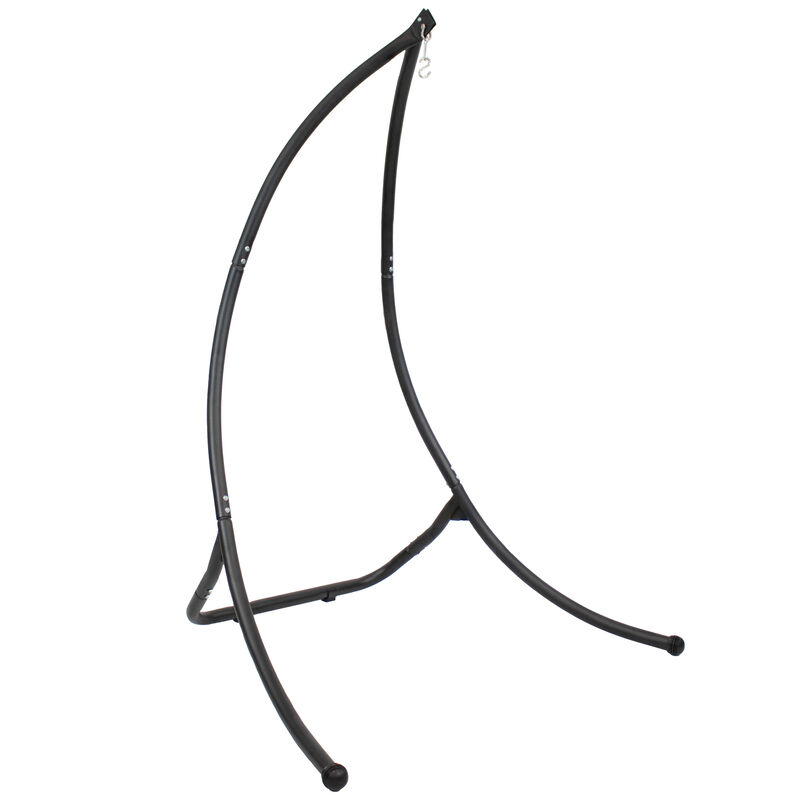 Sunnydaze Curved Steel Hanging Hammock Chair Stand - Black - 84"