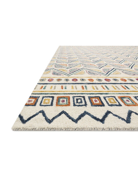 Priti PRT03 Ivory/Multi 18" x 18" Sample Rug