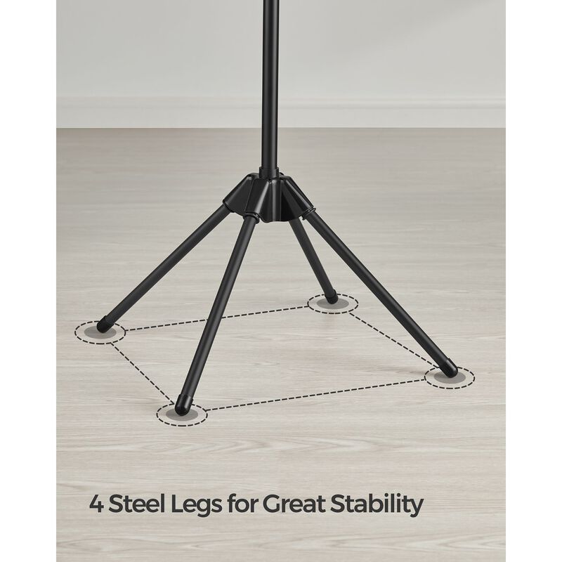 Foldable Indoor Rotary Garment Rack with 2-Tier Quadripod Frame