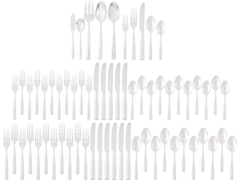 Lenox Lachlan 65-Piece Flatware Set, Metallic