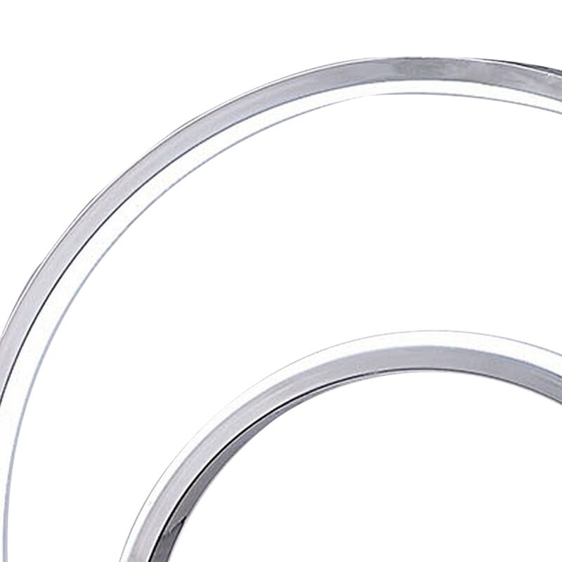 14 Inch Table Lamp, Modern Ring LED Light, Round Metal Base, Silver-Benzara