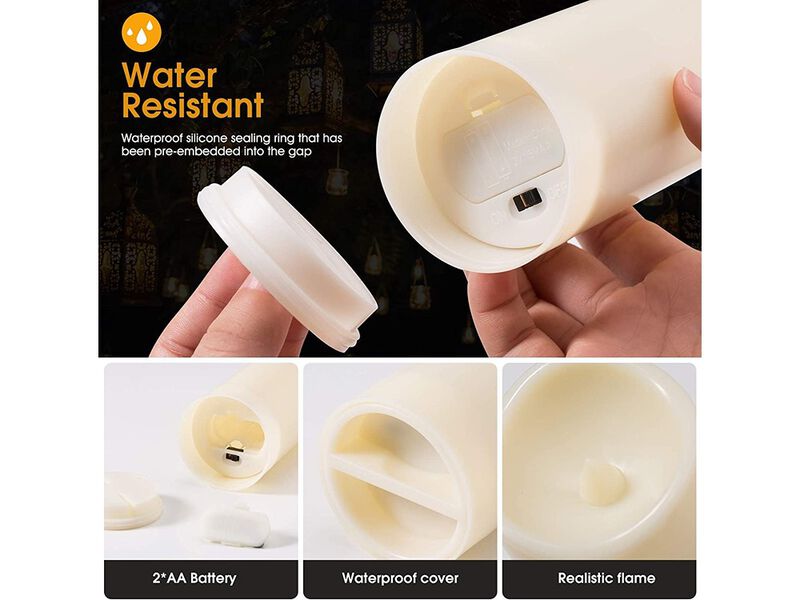 YOROXRG 12 Pack Flameless Candles Battery Operated Waterproof Led Candles