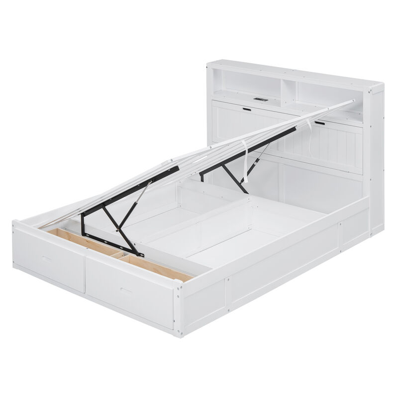 Merax Platform Bed with Storage LED Headboard