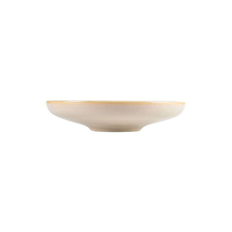 Sand dia.10.75" h:2.25" Round Beige Porcelain Deep Plate
