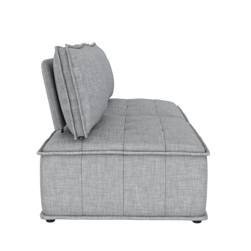 Amos Modular Chair for Sectional Sofa, Gray Linen
