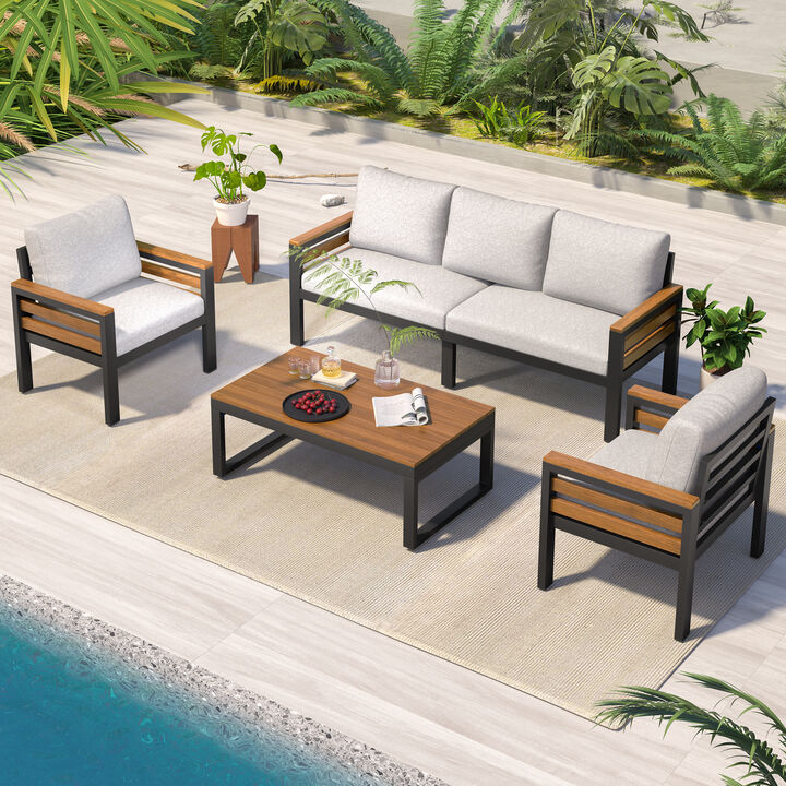 Merax Outdoor Patio Conversation Set Sofa Set for 5 People
