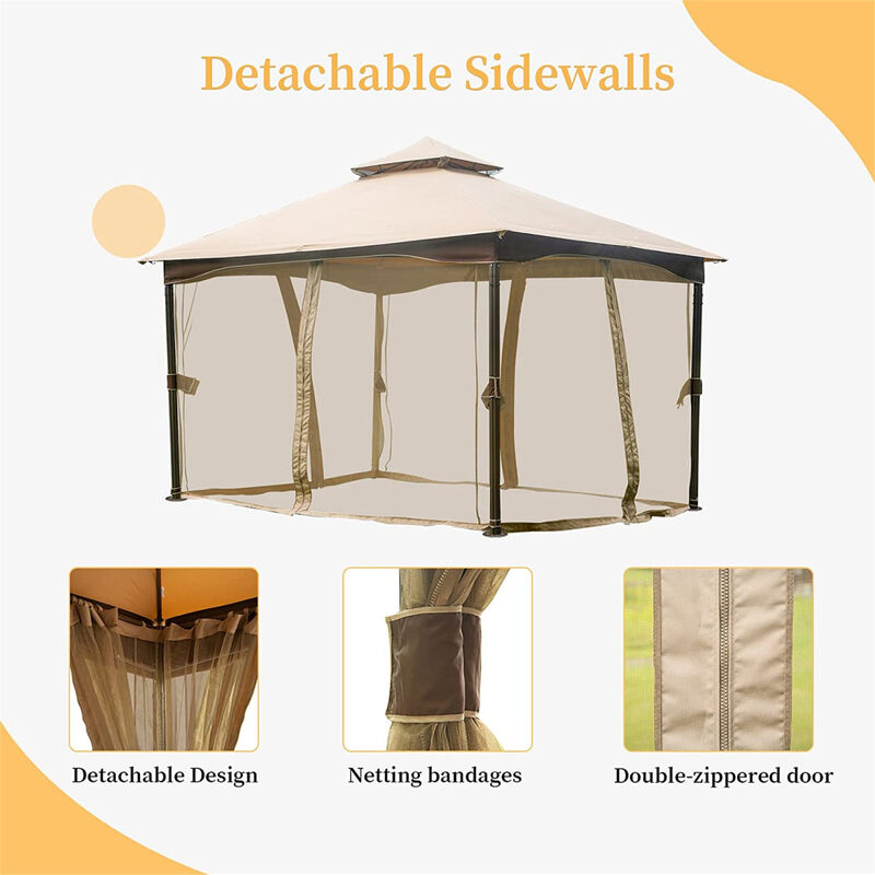 10'x13' Outdoor Gazebo with Mosquito Netting