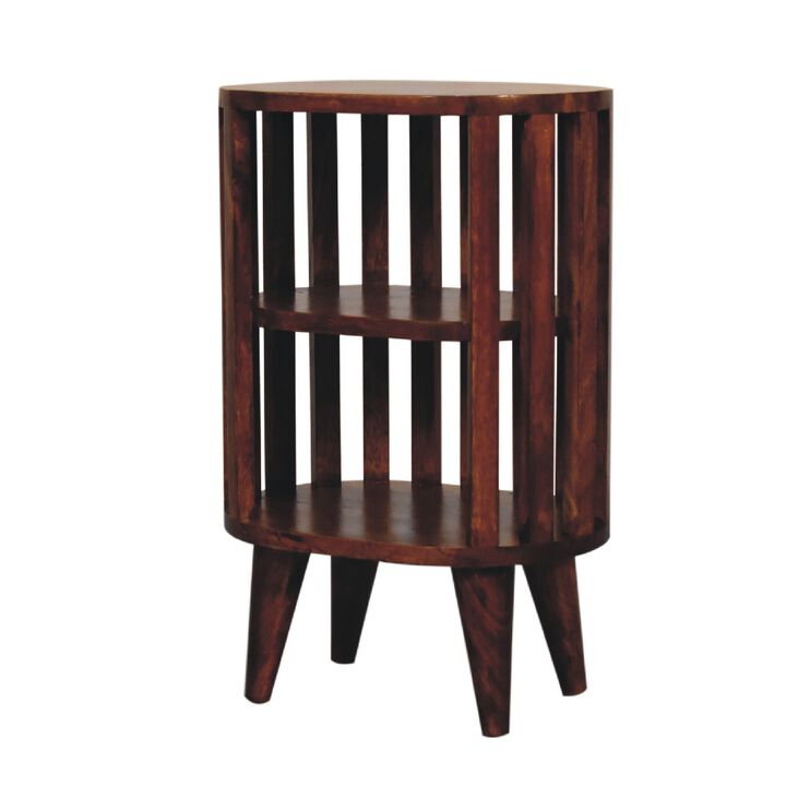Ariella Chestnut Double Shelf Nightstand